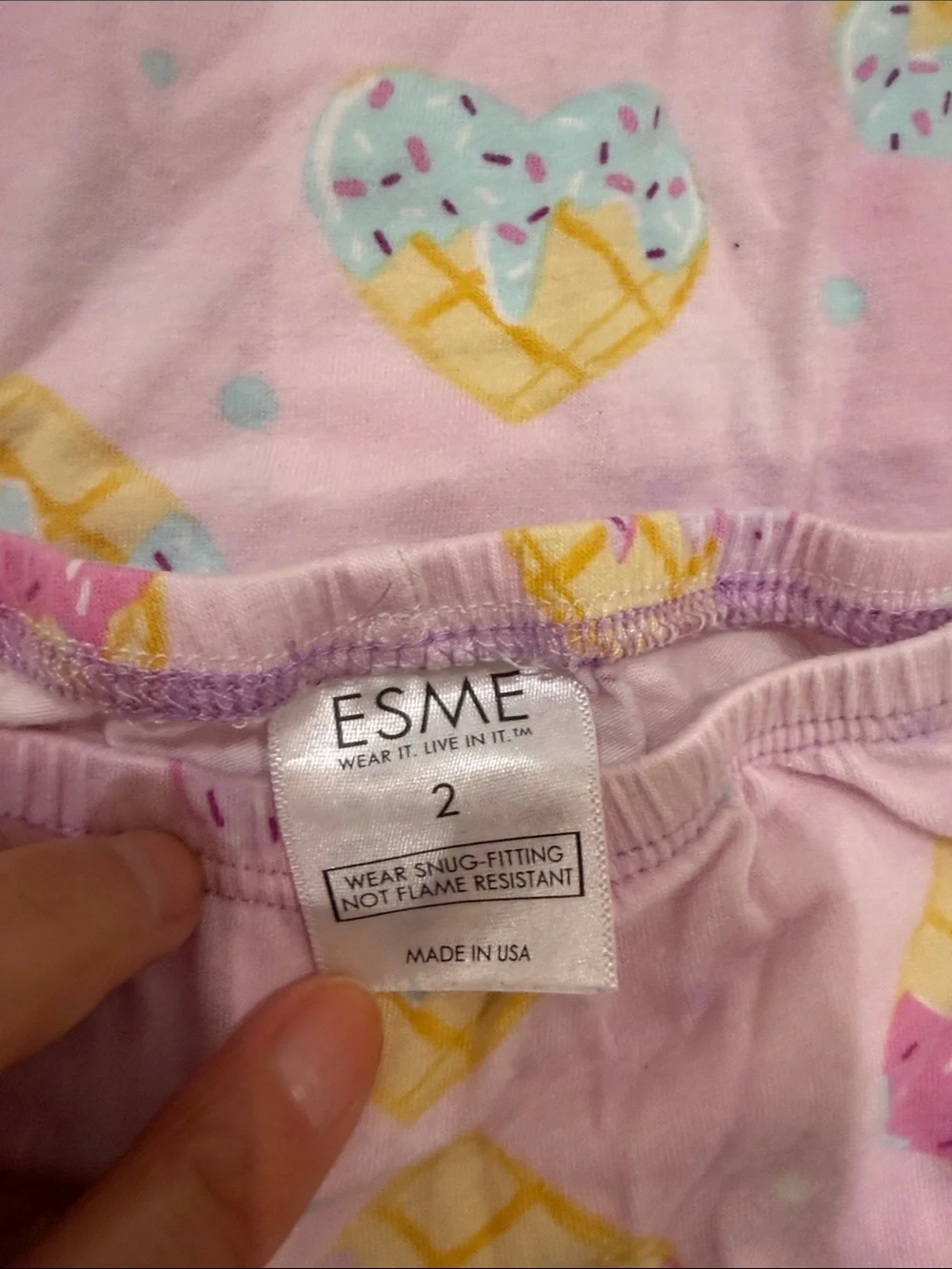 Garanimals Pink Ice Cream Heart Pajama Set for Girls